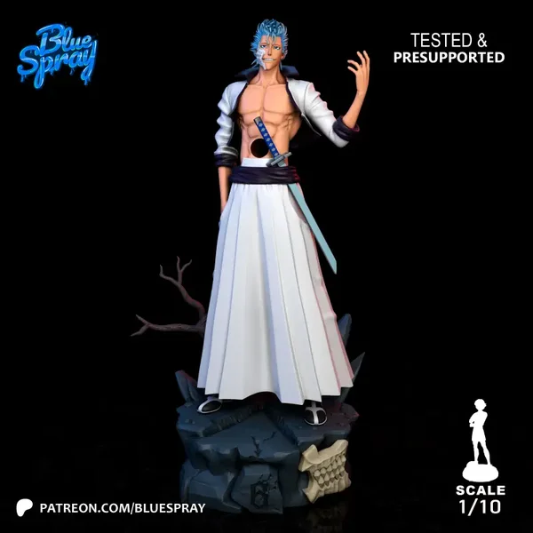 Figurine 3D Résine – "Grimmjow Jaegerjaquez" (inspirée de Bleach)