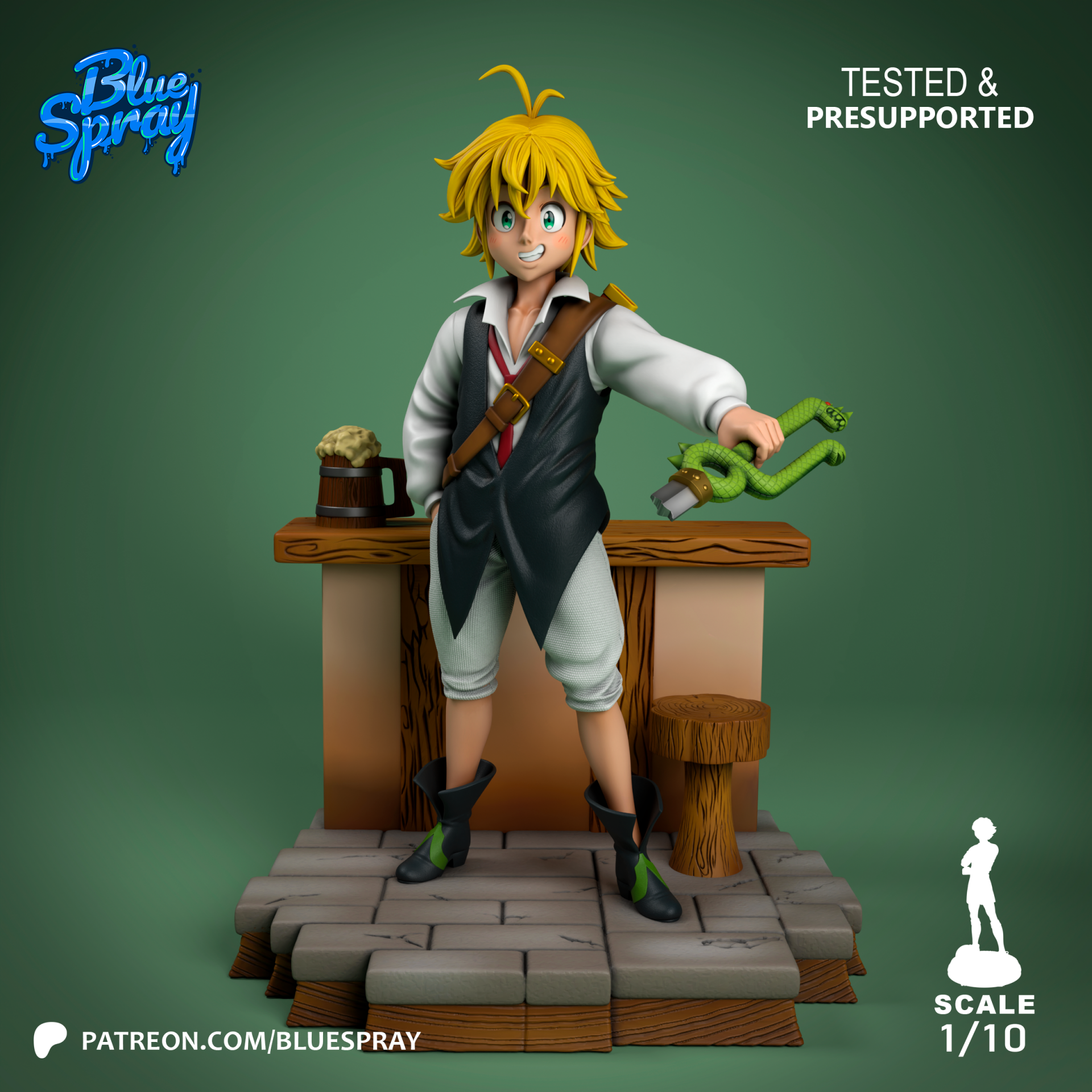 Figurine 3D Résine – "Meliodas" (inspirée de Seven Deadly Sins)