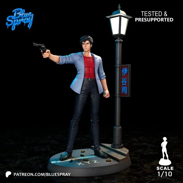 Figurine 3D Résine – "Ryo Saeba" (inspirée de City Hunter)