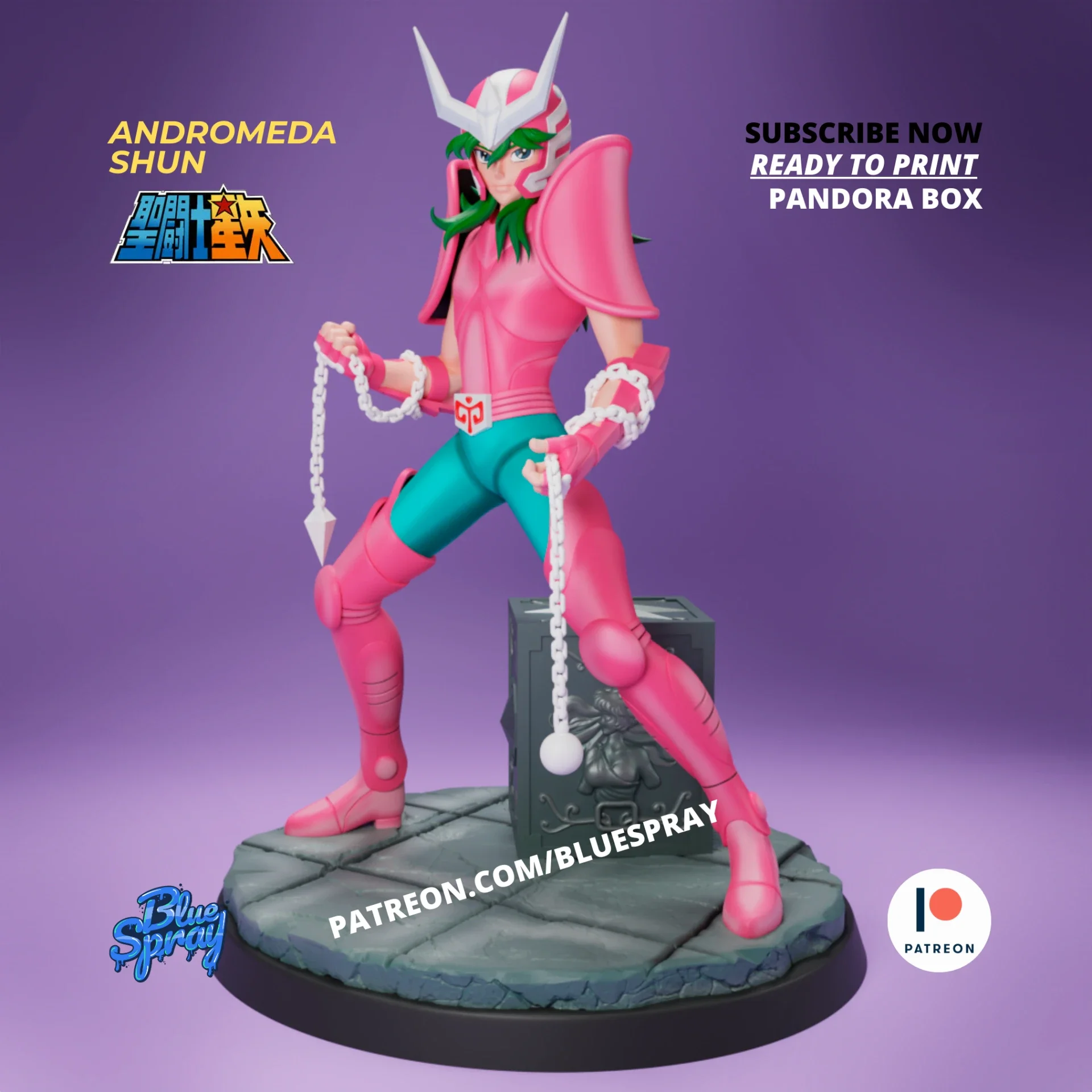 Figurine 3D Résine – "Andromeda Shun" (inspirée de Saint Seiya)