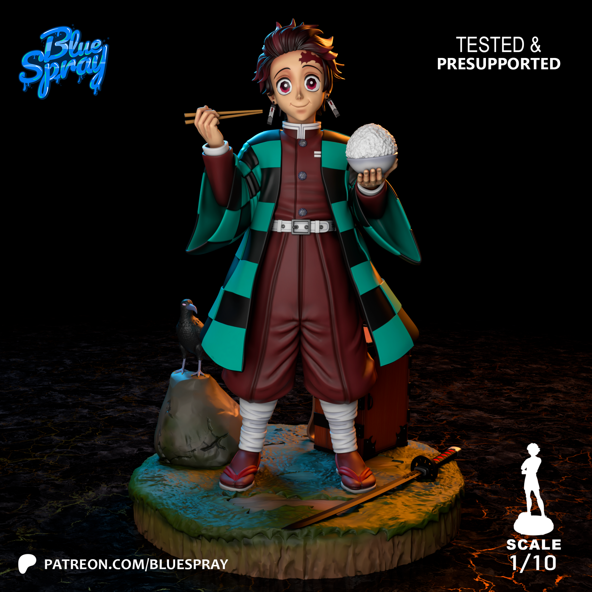 Figurine 3D Résine – "Tanjiro Kamado" (inspirée de Demon Slayer)