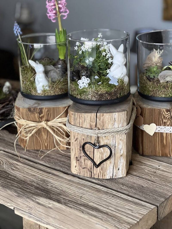 Altholz mit Dekoglas