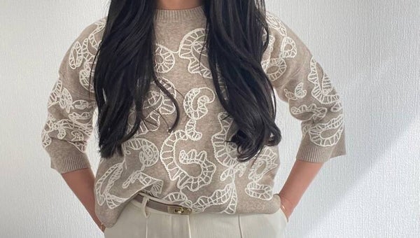 Embroidered knit Lina
