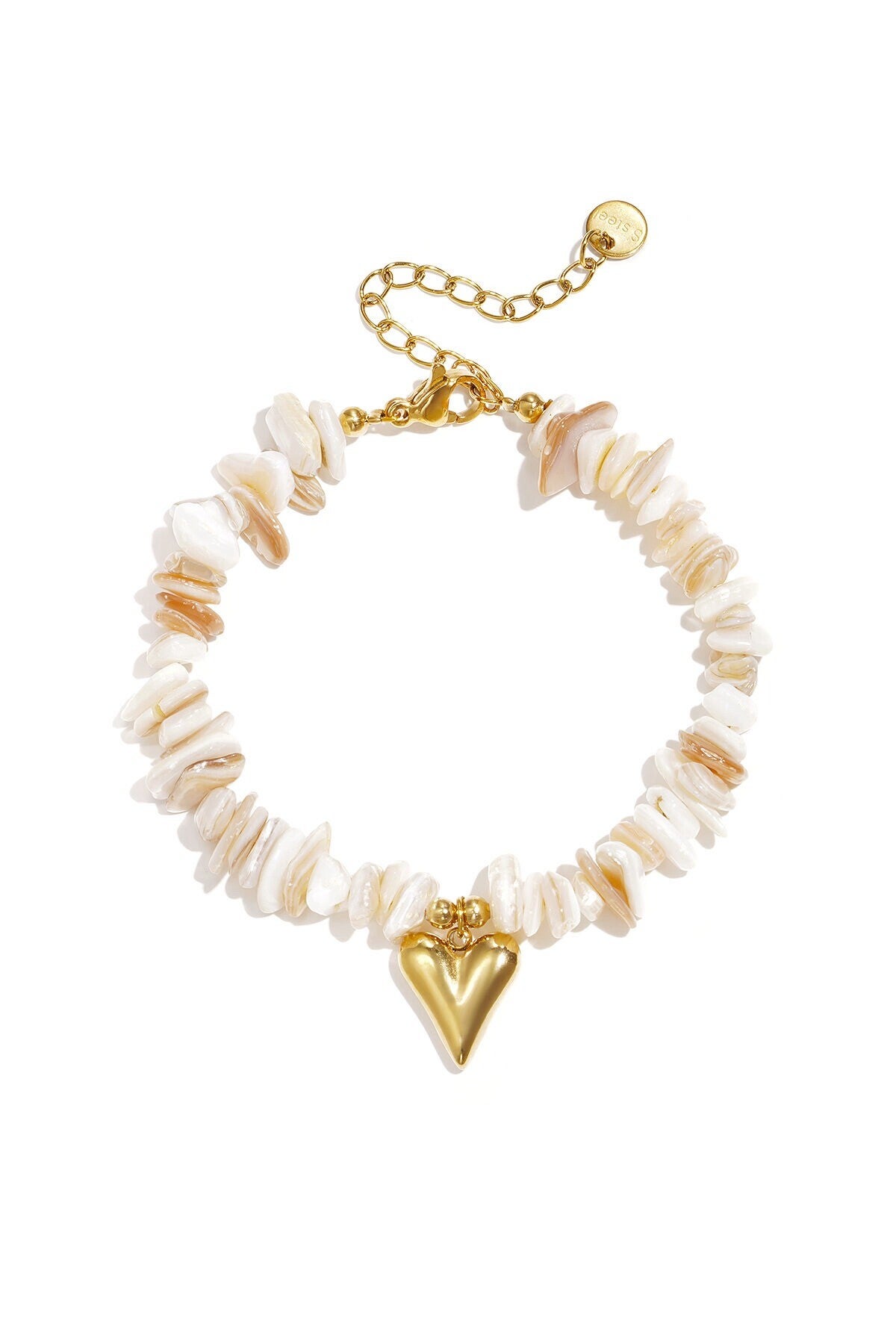 Shell bracelet with charm