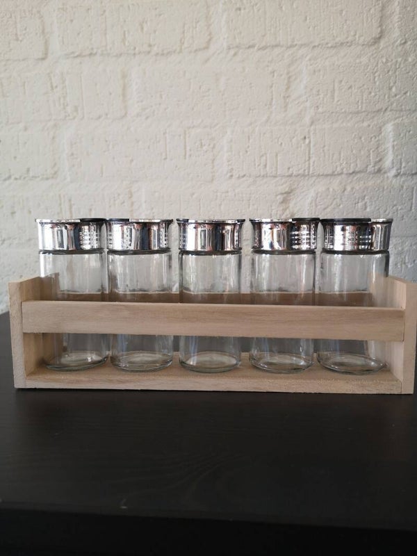 kruidenrekje met 5 potjes