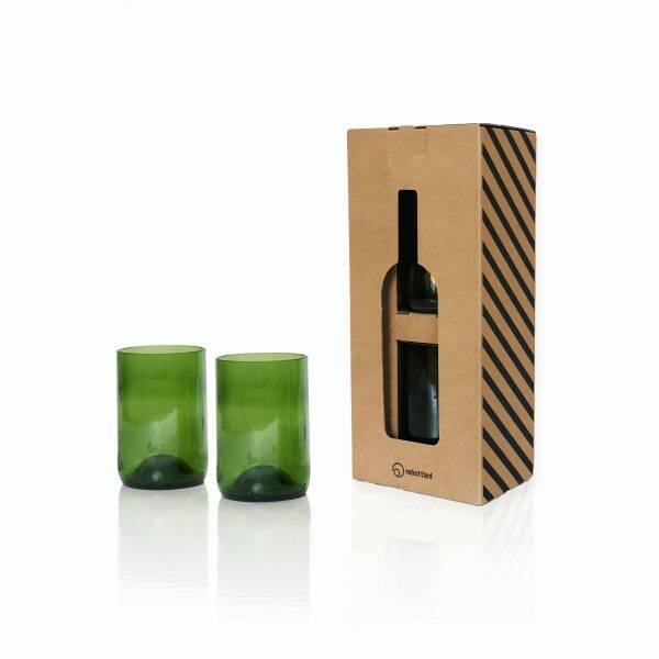 Rebottled glazen groen 2pack