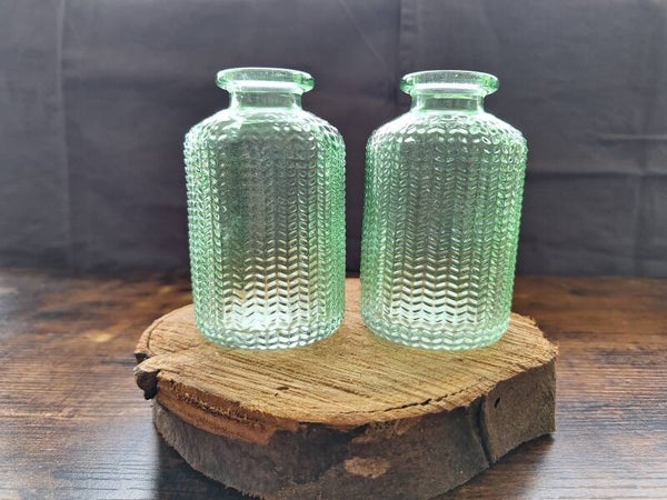 Groene glazen Merula vaasjes