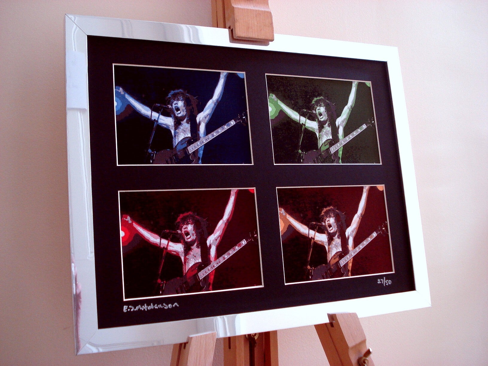 AC/DC signed framed pop art canvas print