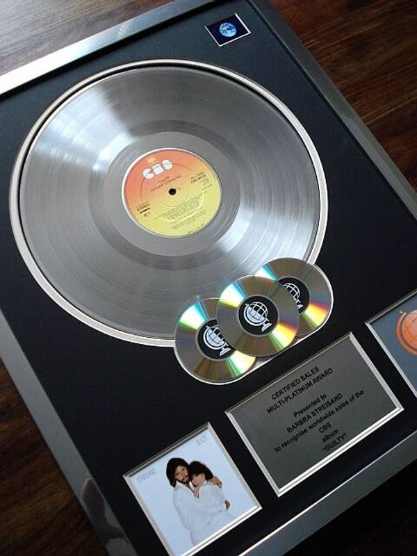 Barbra Streisand Guilty Multi-Platinum Disc