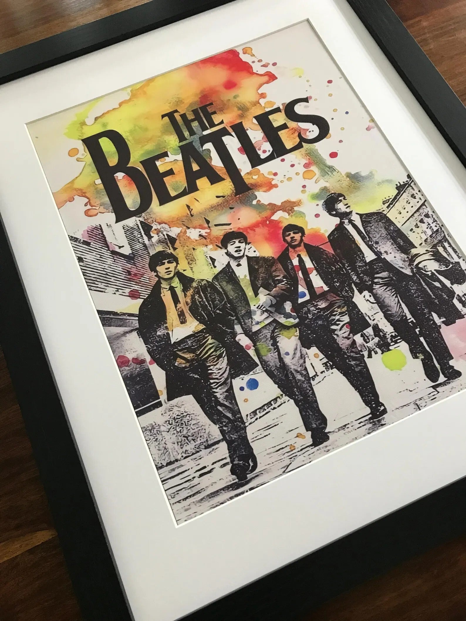 The Beatles - in London Framed Canvas Print