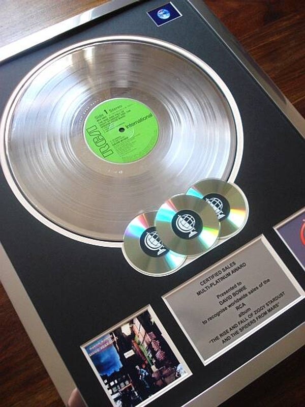 David Bowie Ziggy Stardust Multi-platinum Disc