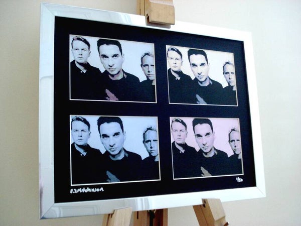 Depeche Mode signed framed pop art canvas print