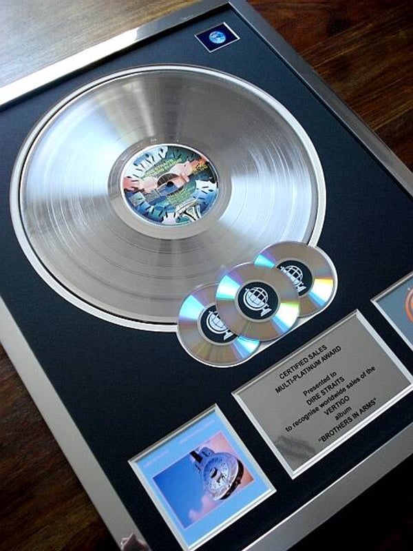 Dire Straits Brothers in Arms Multi-platinum Disc