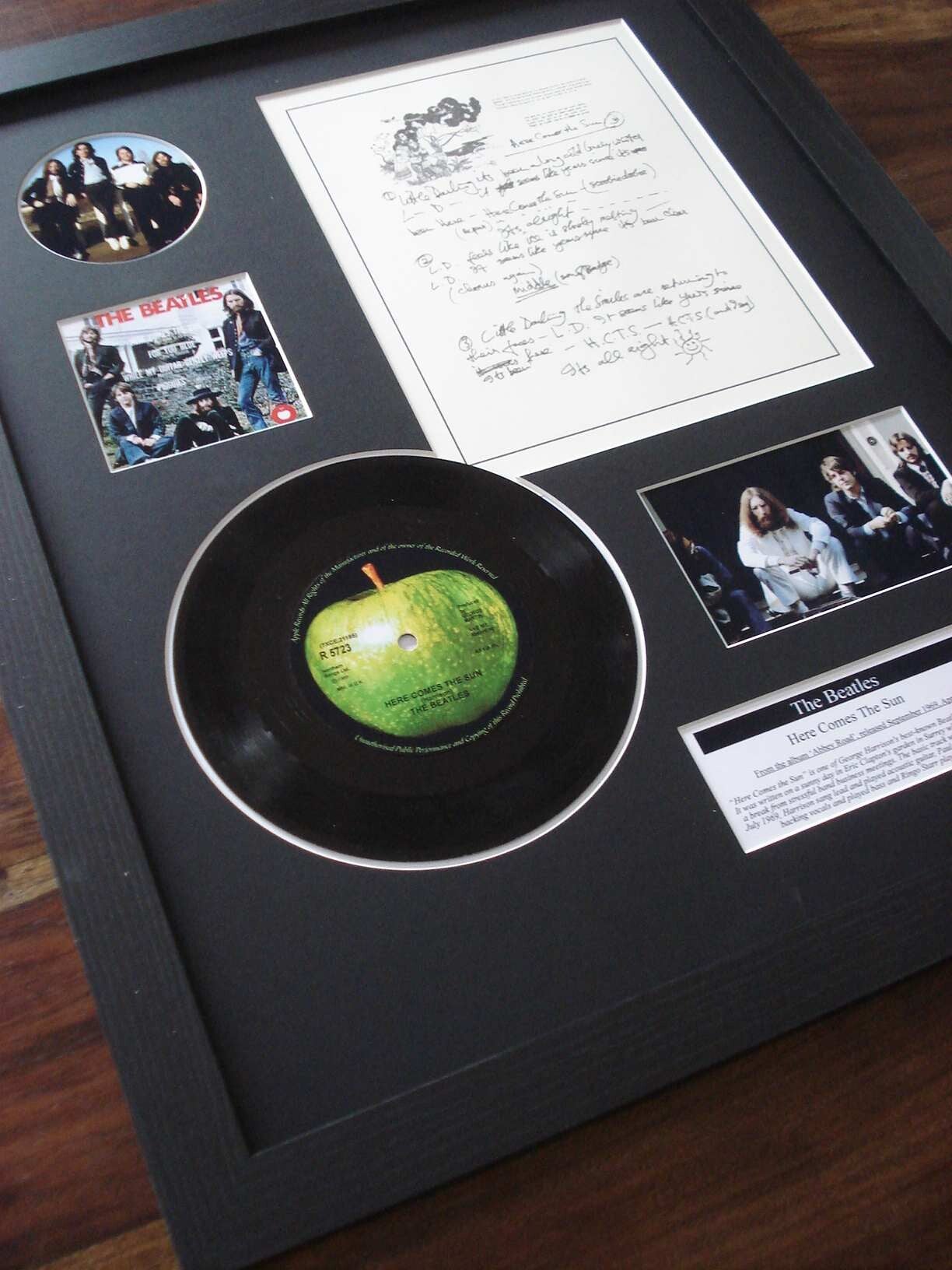The Beatles - Here Comes The Sun Vinyl Lyrics Display
