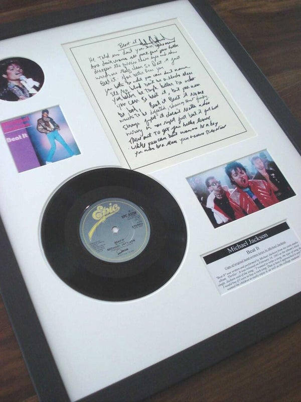 Michael Jackson - Beat It Vinyl Lyrics Display