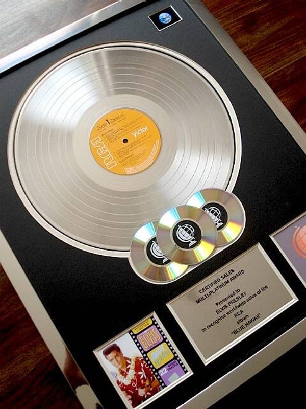 Elvis Presley Blue Hawaii Multi-platinum Disc