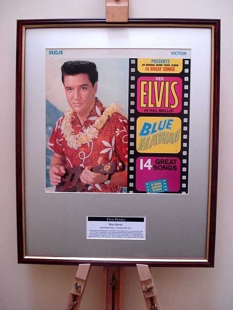 Elvis Presley Blue Hawaii original framed album cover