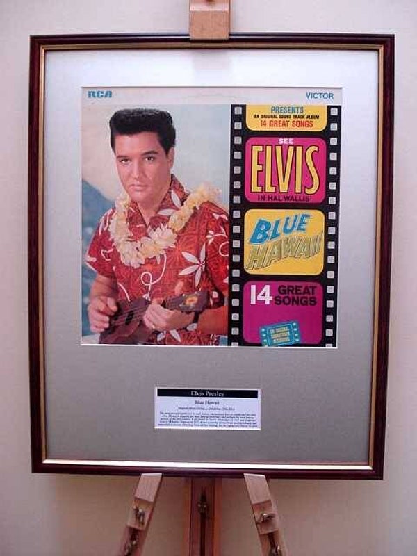 Elvis Presley Blue Hawaii original framed album cover