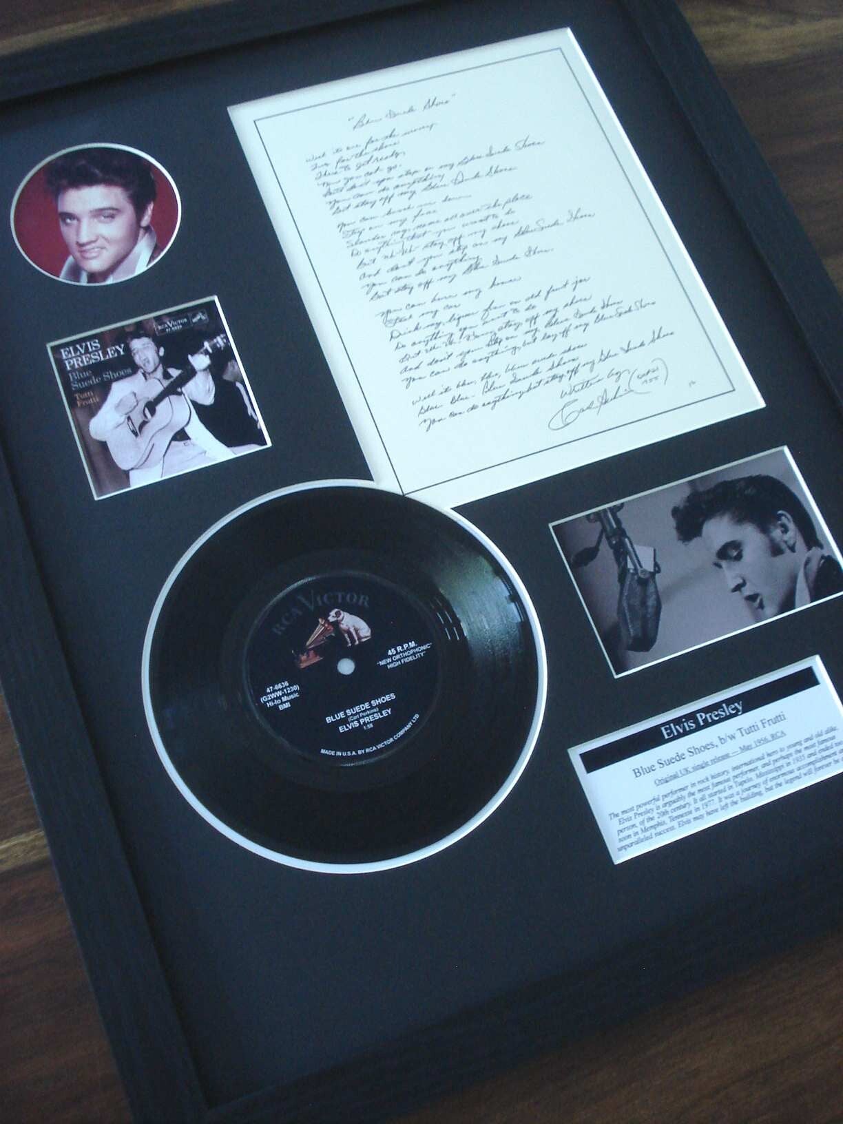 Elvis Presley - Blue Suede Shoes Vinyl Lyrics Display