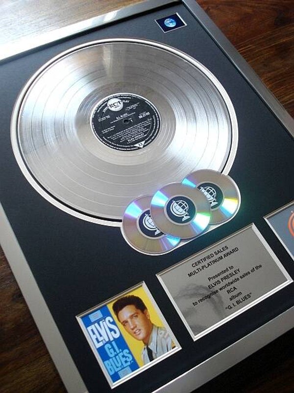 Elvis Presley G.I. Blues Multi-platinum Disc