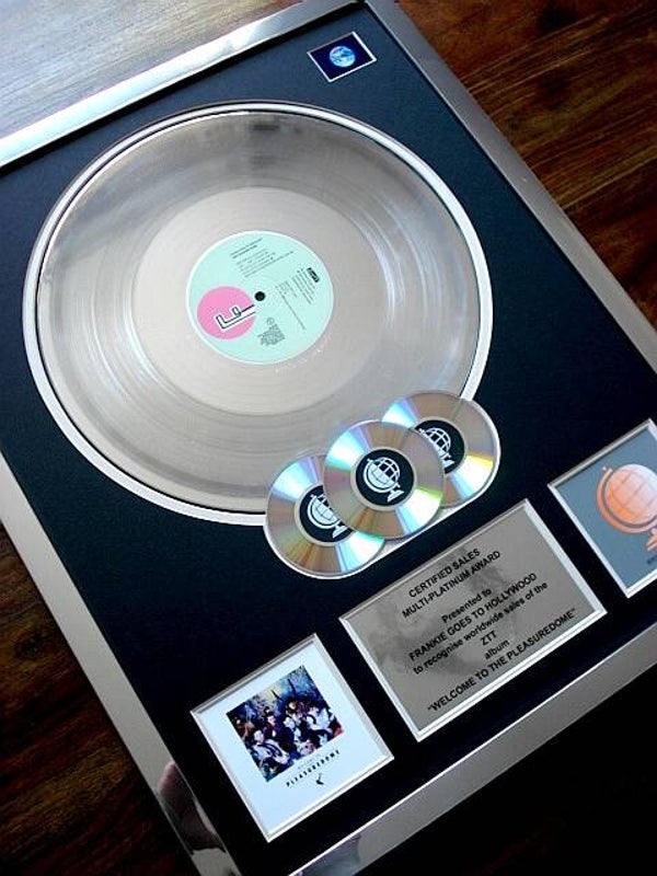 Frankie Goes to Hollywood Welcome to the Pleasuredome Multi-platinum Disc