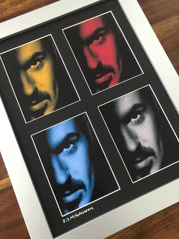 George Michael signed framed pop art canvas print
