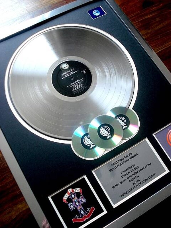 Guns N' Roses - Appetite For Destruction Multi-Platinum Disc