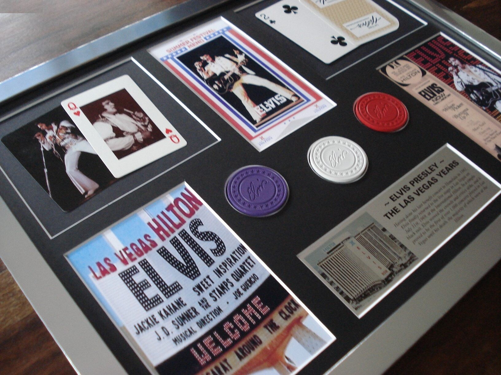 Elvis Presley framed Las Vegas Hilton concert montage
