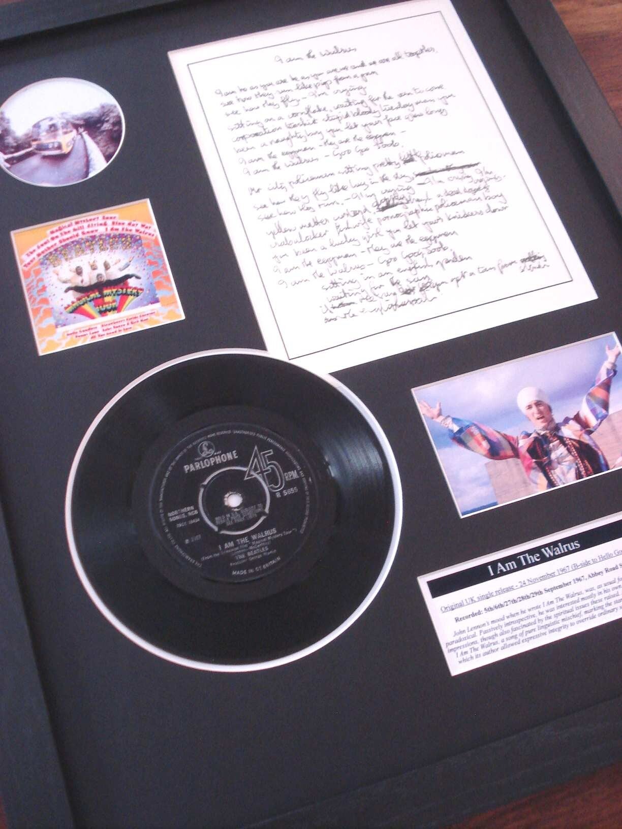 The Beatles - I Am The Walrus Vinyl Lyrics Display