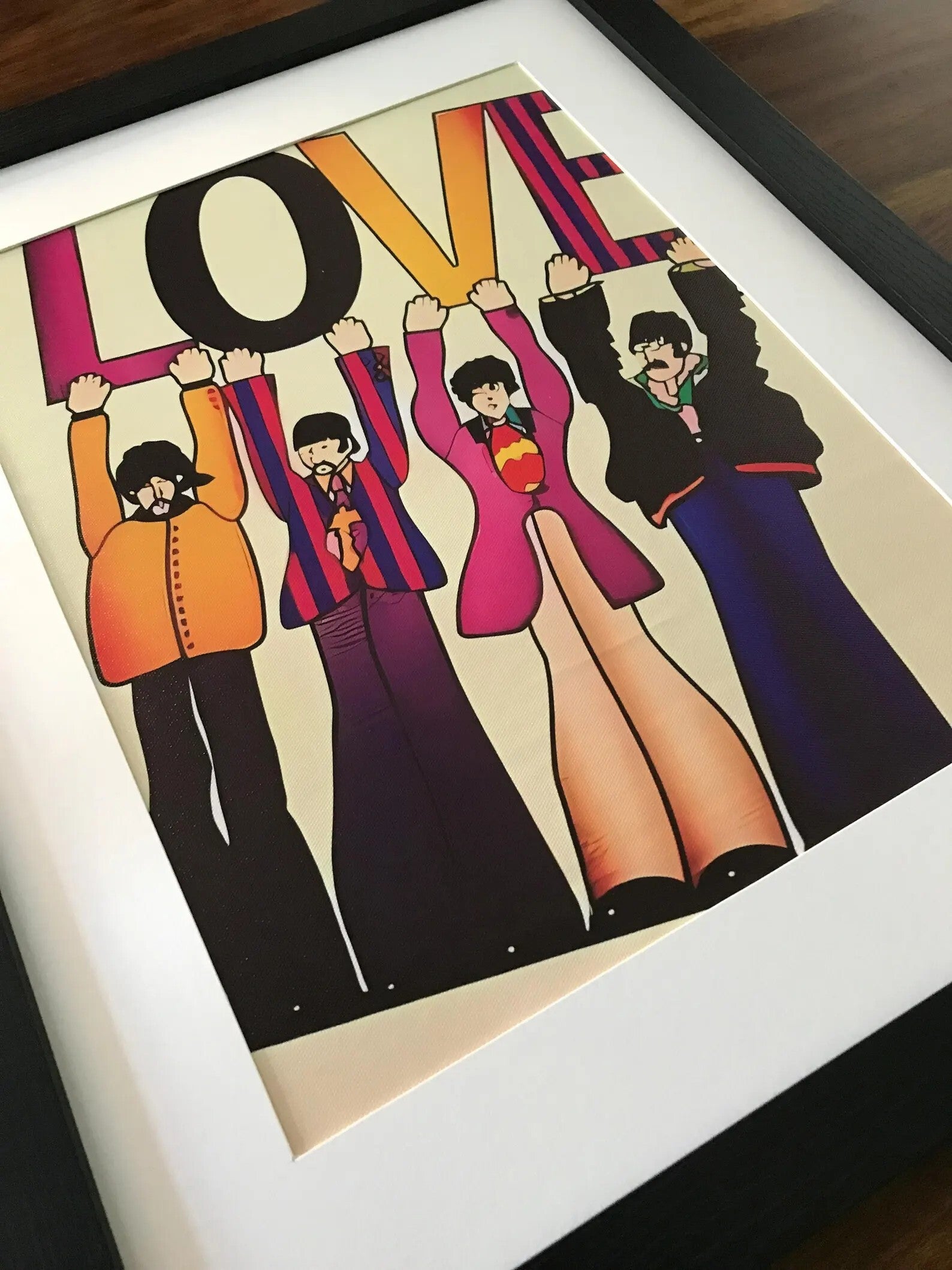 The Beatles 'Love' Yellow Submarinec Framed Canvas Print