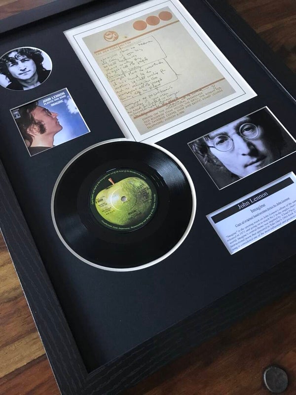 John Lennon - Imagine Vinyl Lyrics Display