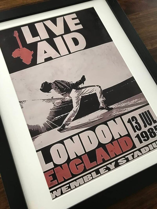 Queen - Live Aid Framed Canvas Print