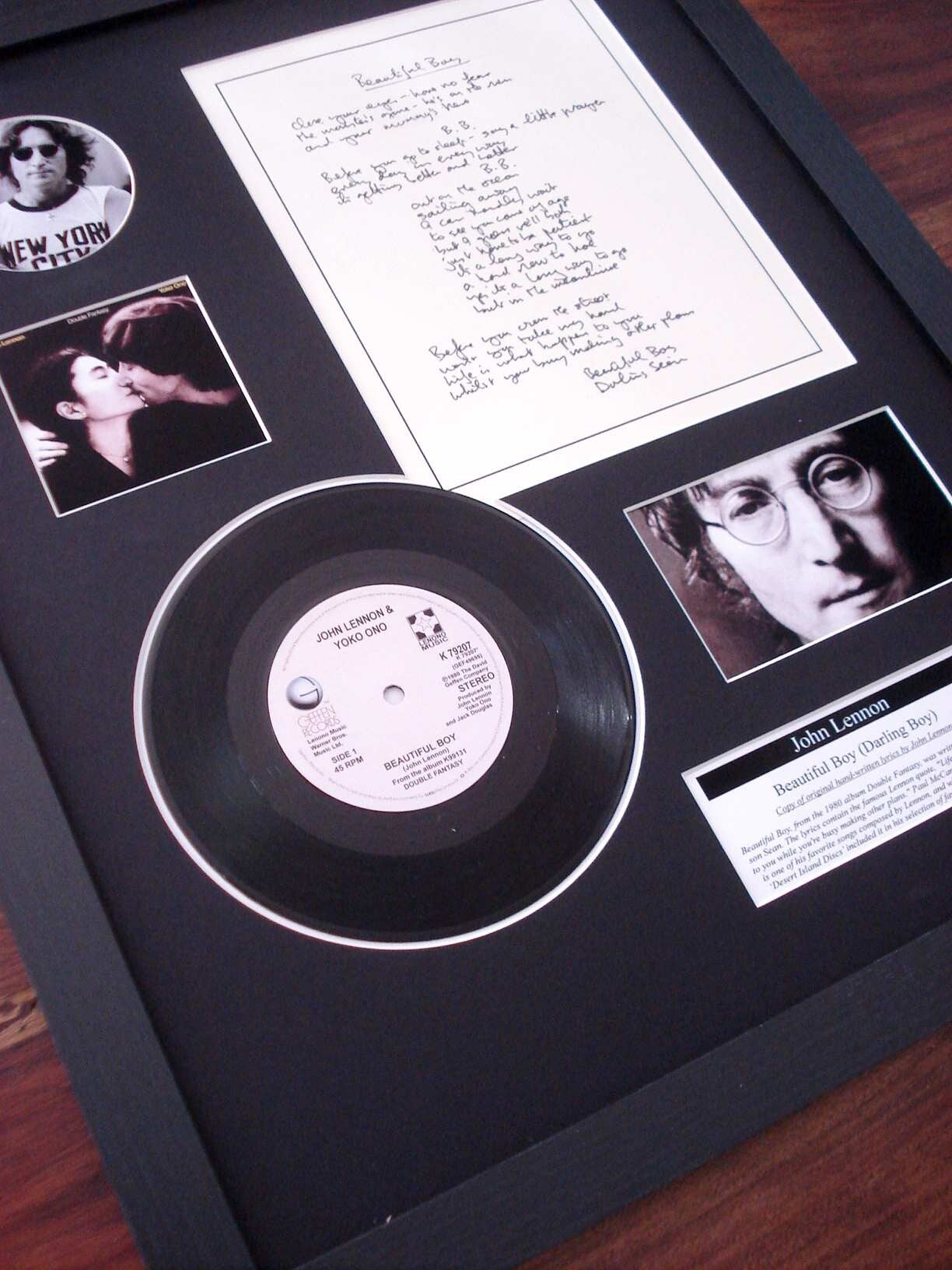 John Lennon - Beautiful Boy Vinyl Lyrics Display