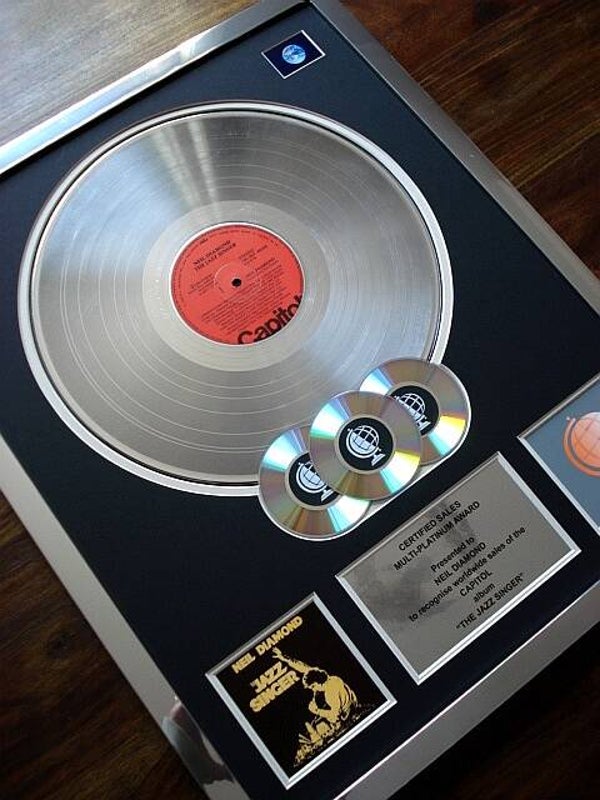 Neil Diamond The Jazz Singer Multi-platinum Disc
