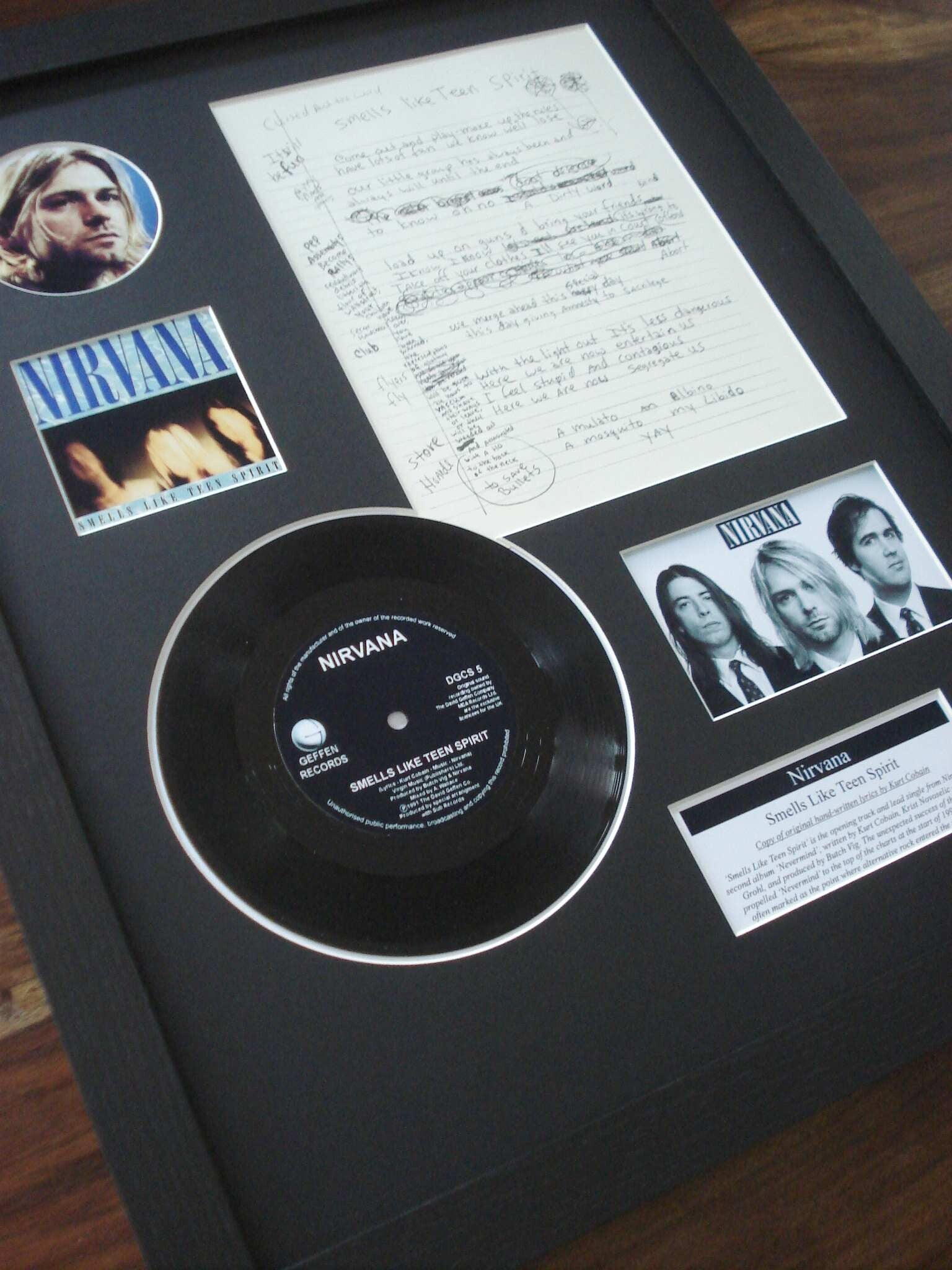 Nirvana - Smells Like Teen Spirit Vinyl Lyrics Display