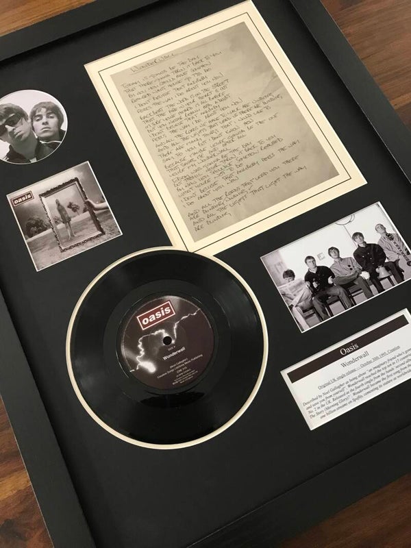 Oasis - Wonderwall Vinyl Lyrics Display