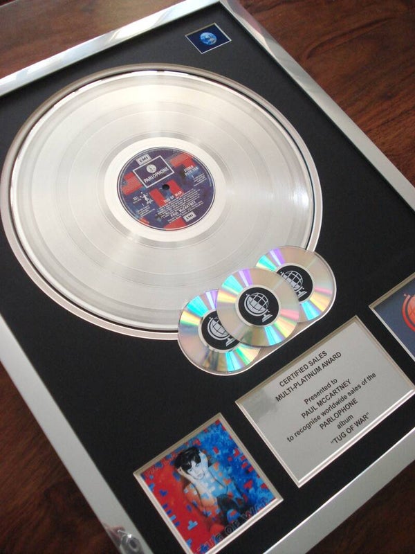 Paul McCarney Tug of War Multi-platinum Disc