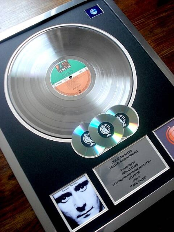 Phil Collins Face Value Multi-platinum Disc