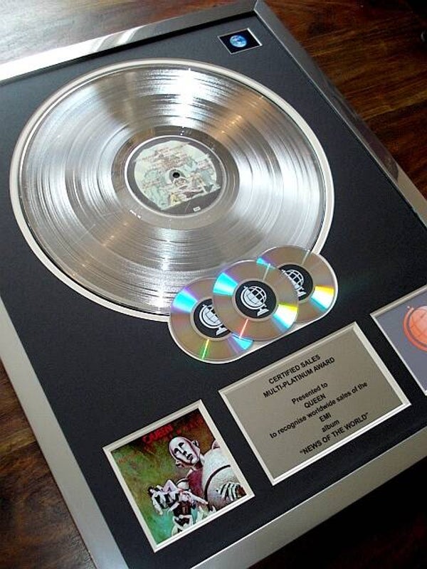 Queen News of the World Multi-platinum Disc