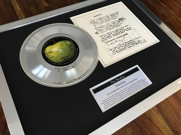 The Beatles Something silver 7" single + Vinyl Lyrics Display