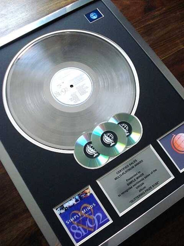 Simple Minds Glittering Prize Multi-platinum Disc