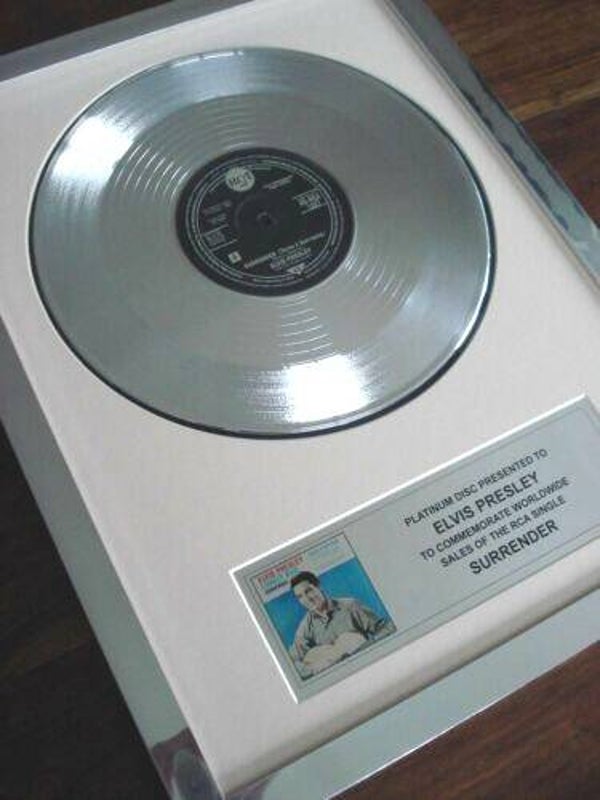 Elvis Presley Surrender 10" Platinum Disc