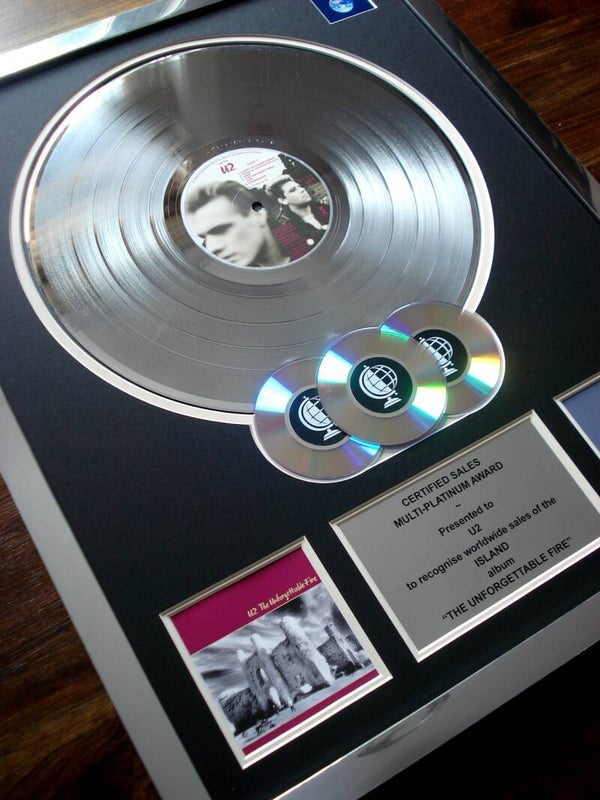U2 The Unforgettable Fire Multi-platinum Disc