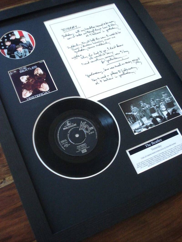The Beatles - Yesterday Vinyl Lyrics Display