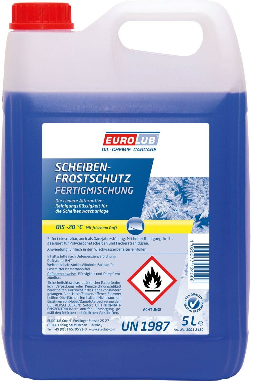 Eurolub Ruitensproeier Antivries -20°C graden (5 liter)