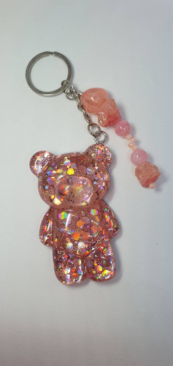 Sleutelhanger Beer PinkGlitter