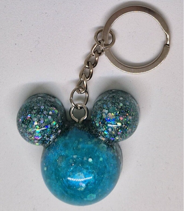 Sleutelhanger Mickey Blue Glitter