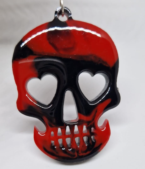 Sleutelhanger Schedel RedBlack