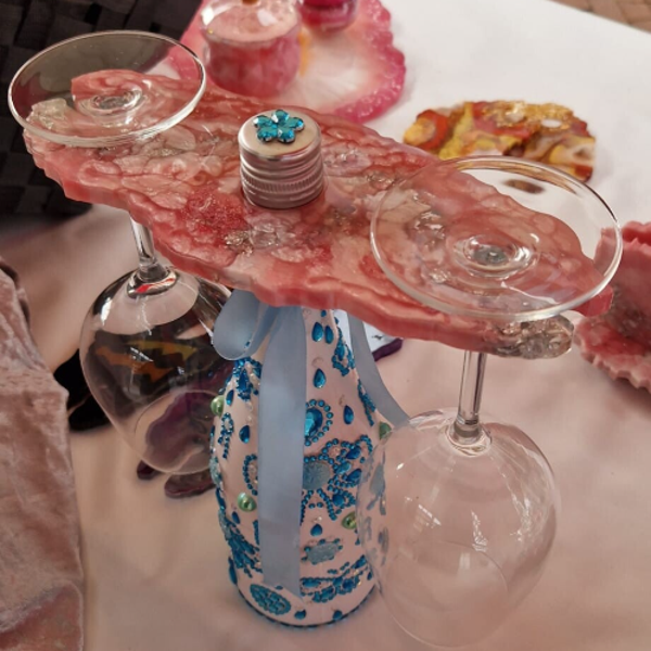 Wijnglas Houder CloudyPink