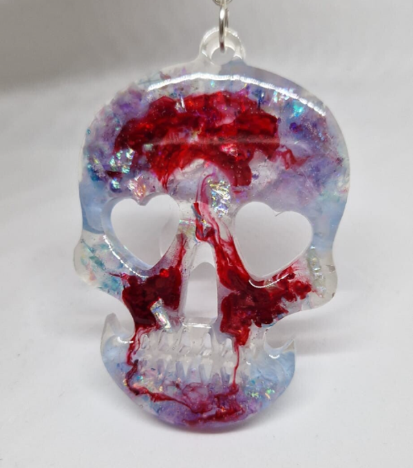 Sleutelhanger Schedel BloodyBlue